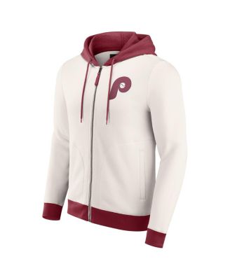 Men's Cream Philadelphia Phillies Polar Fleece Full-Zip Hoodie