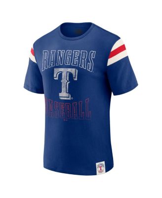 Men's Royal Texas Rangers Distressed Sleeve Stripe T-Shirt