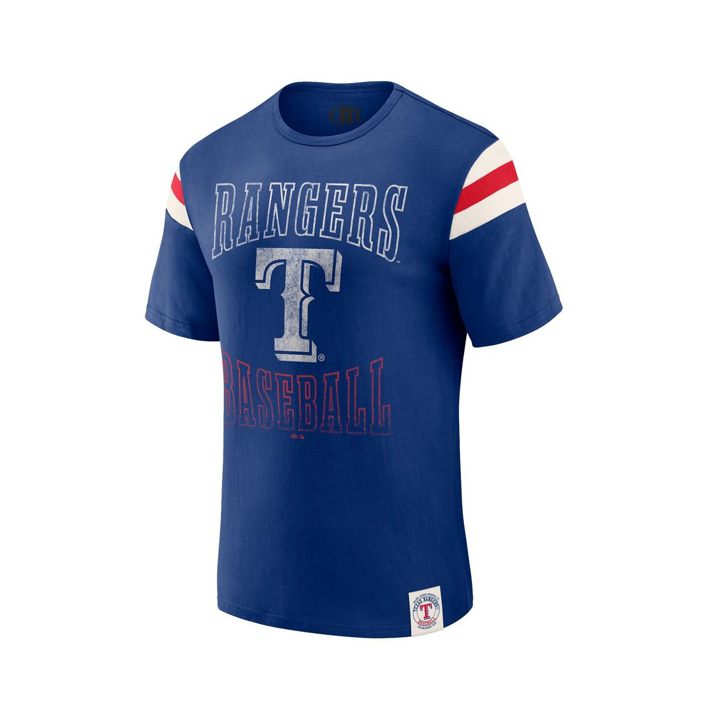 Мужская футболка Fanatics Royal Texas Rangers Distressed Sleeve Stripe — фото 2