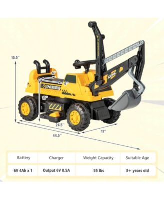 Kids ASTM Certificated Powered Ride On Bulldozer with Front Digger Shovel-Yellow