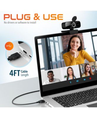 USB Webcam with Microphone, HD 1080p Wired Webcam (DCAM24BK)