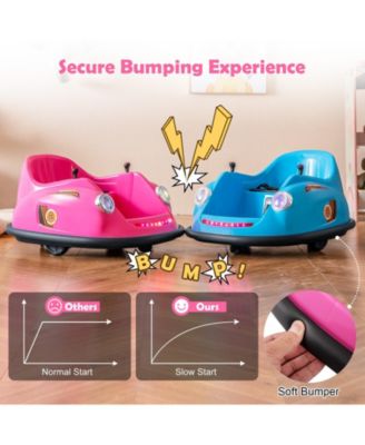 12V Electric Kids Ride on Bumper Car Battery Powered Bumping Car with Remote Control-Pink