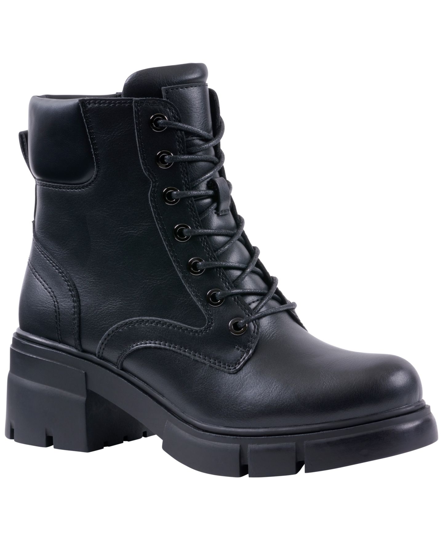 Женские ботинки GC Shoes Marley Lug Sole Lace Up Combat Booties, цвет: Чёрный — фото 1