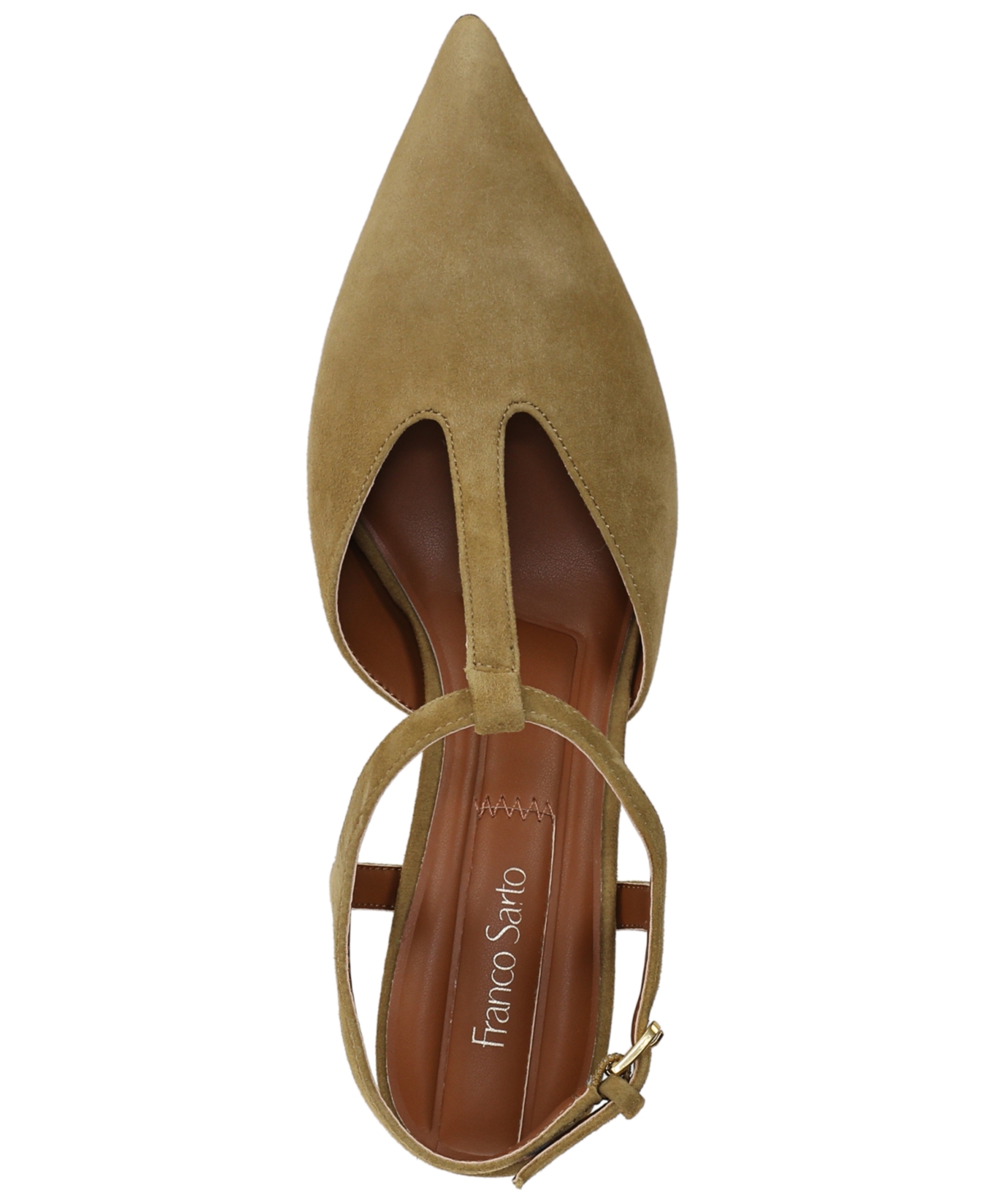 Franco Sarto Ovett Pointed Toe T-strap Pump In Brown