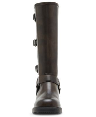 Women's Clarraa Buckled Knee-High Moto Boots