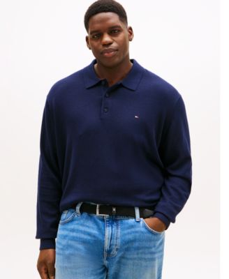 Tommy Hilfiger - Men's Big and Tall Long Sleeve Polo Sweater
