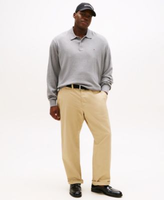 Men's Big and Tall Pima Cotton Cashmere Long Sleeve Polo Sweater