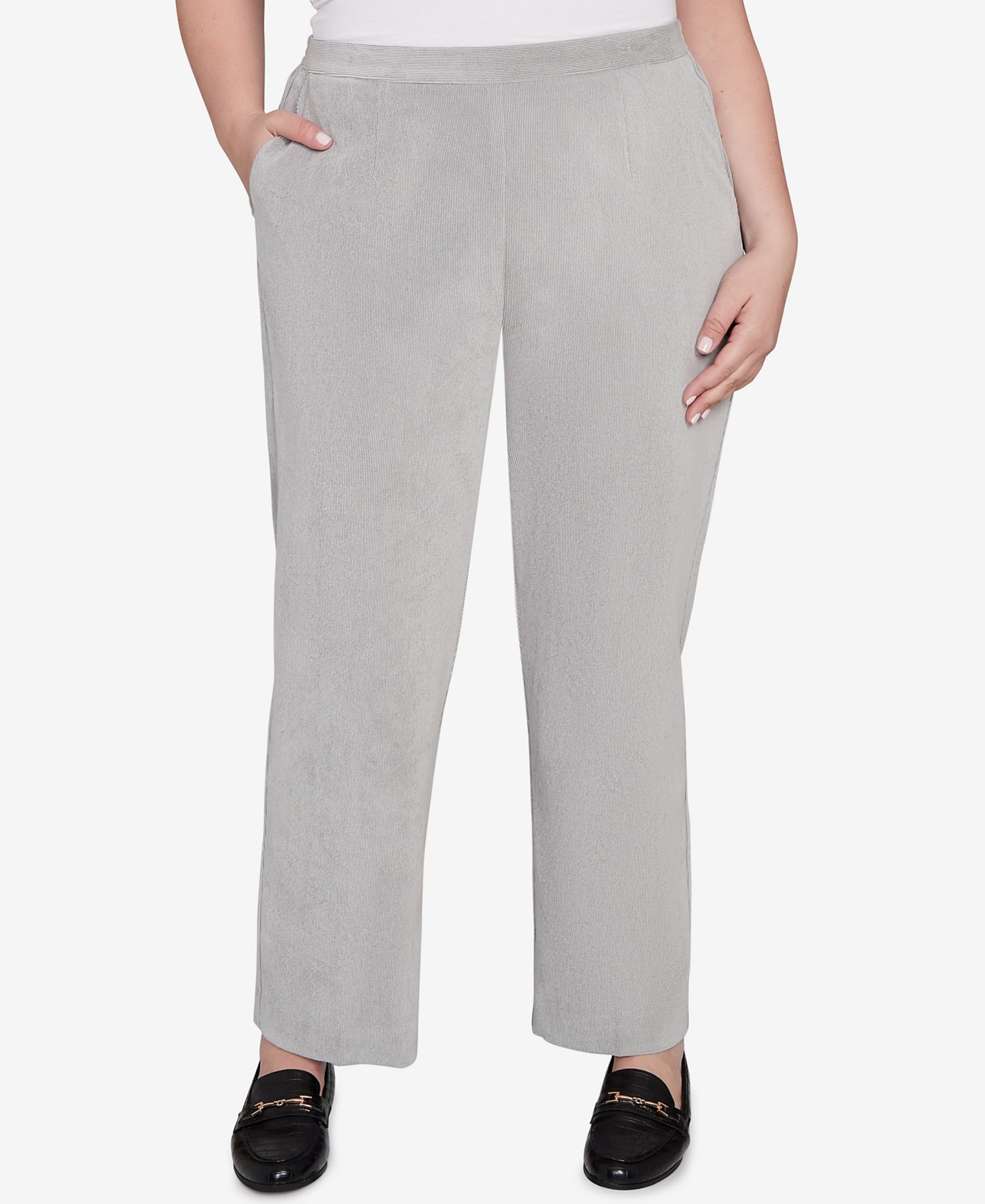 Plus Size Stockbridge Pull-On Corduroy Flat Front Short Length Pant