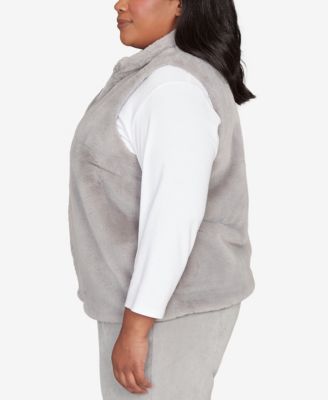 Plus Size Stockbridge Plush Zip Front Vest Jacket