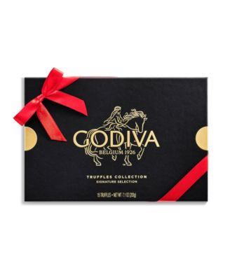 Holiday Signature Truffles Assorted Chocolate Gift Box with Red Ribbon, 15 Piece