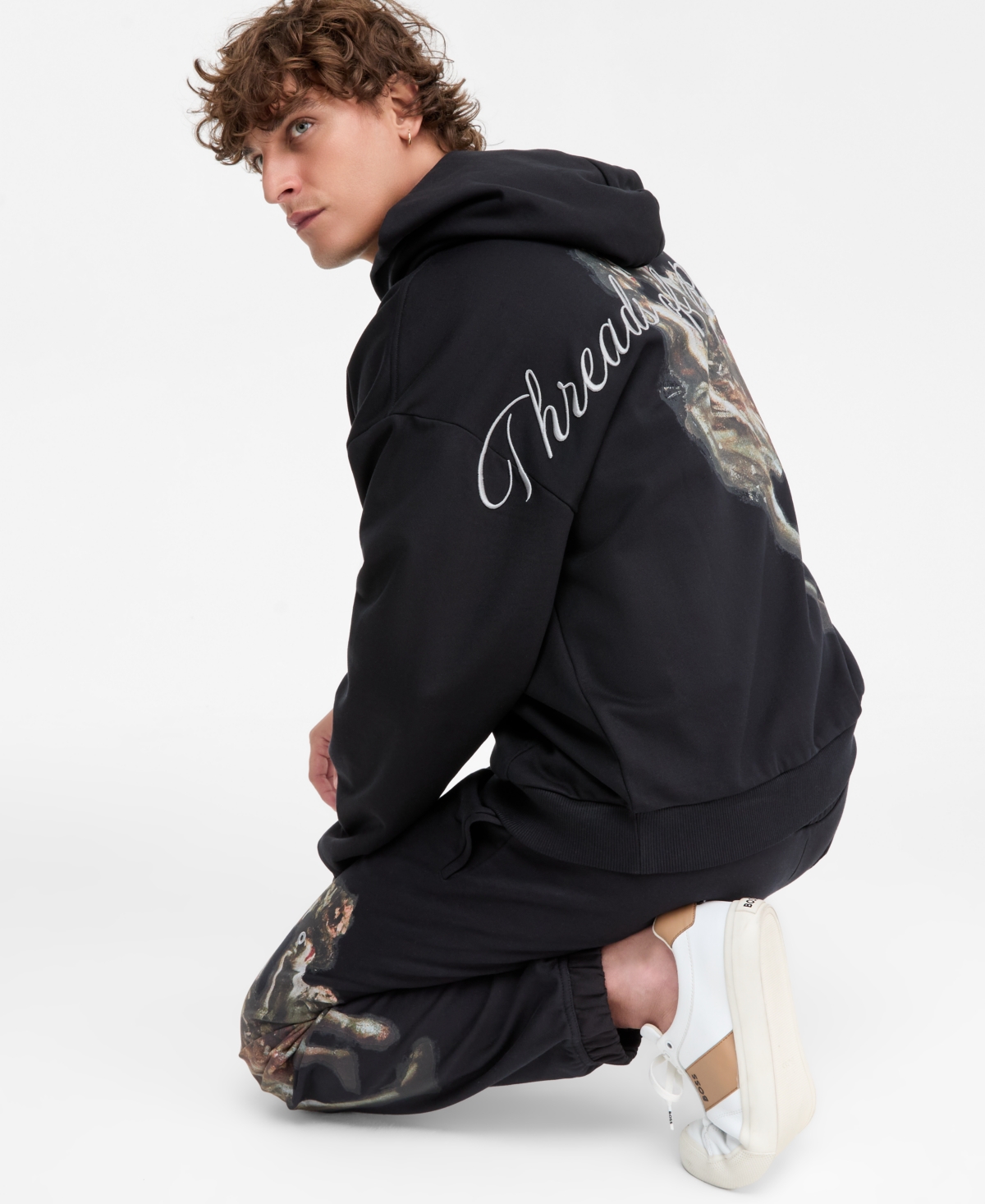 Hugo Boss Men's Dabilano Oversized Long-Sleeve Graphic Hoodie