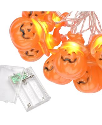 Halloween Pumpkin String Light with Garden Flag Full Moon Jack O Lantern Outdoor Yard Decorations 2025
