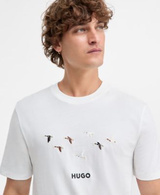 Men's Dugolini Short-Sleeve Embroidered Logo & Birds T-Shirt
