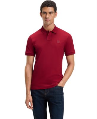 Men's Stretch-Cotton Logo Patch Slim-Fit Polo Shirt