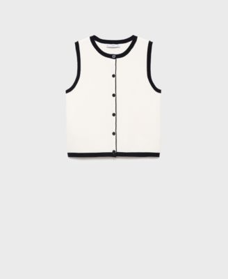 Women's Contrast Detail Knitted Sweater Vest