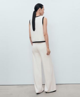 Women's Contrasting Low-Rise Knitted Pants