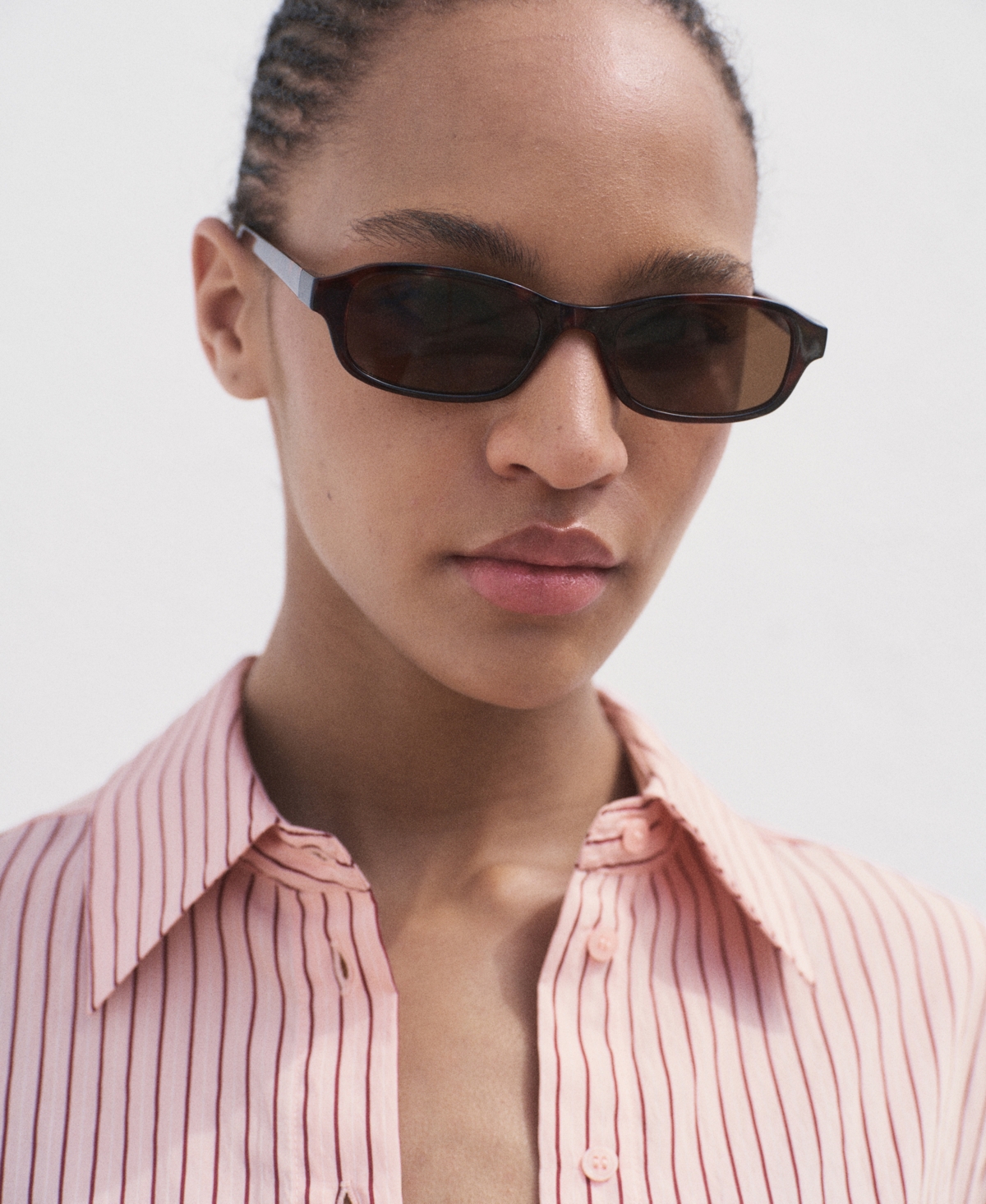 Mango Oversize Striped Shirt In Pink