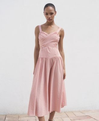 Women's Striped Wrap Dress