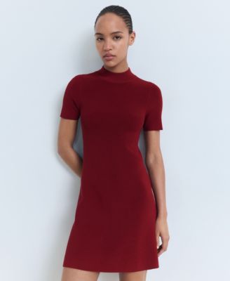 Women's Perkins-Neck Knitted Dress