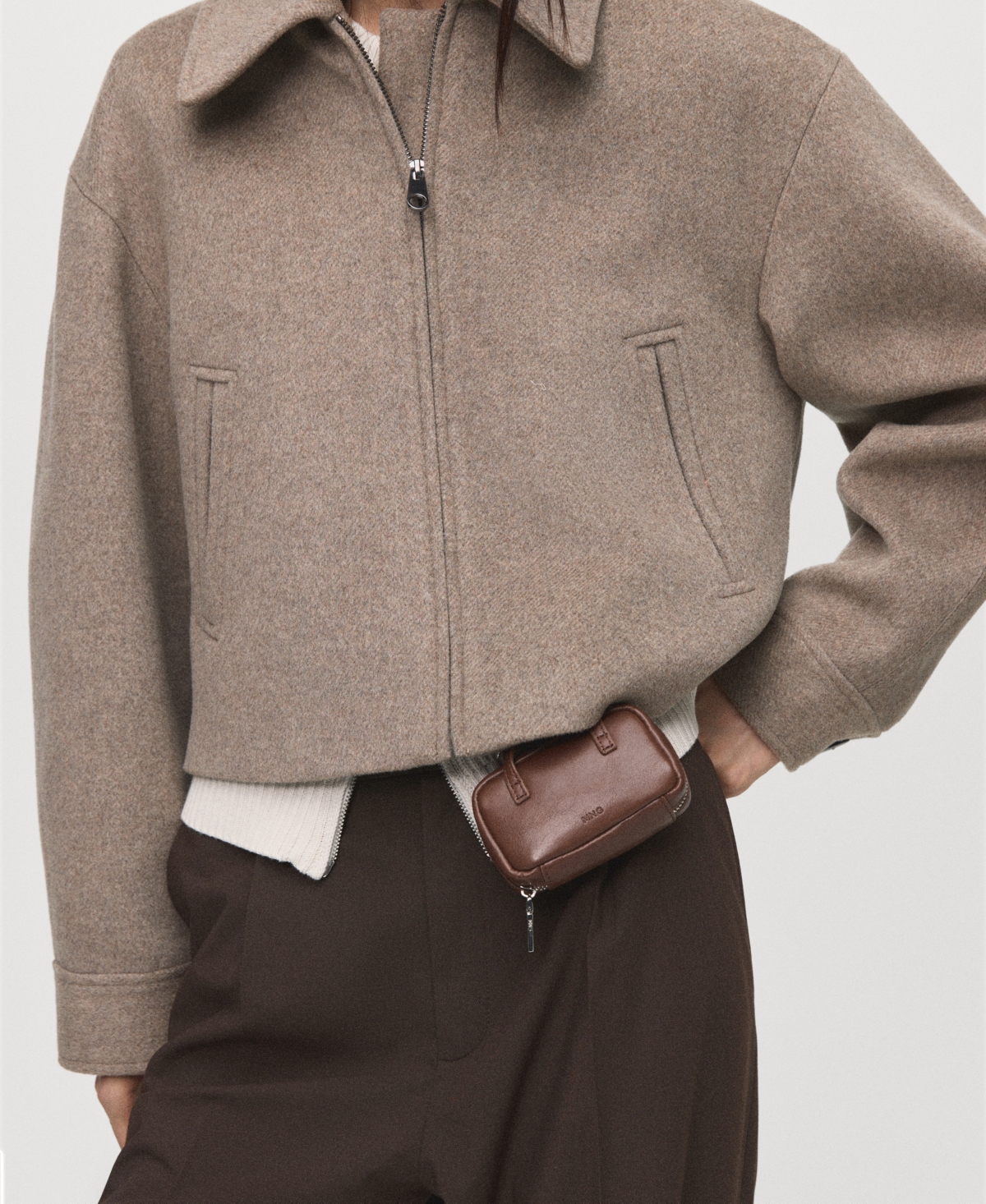 Mango Women's Wool Bomber Jacket In Neutral