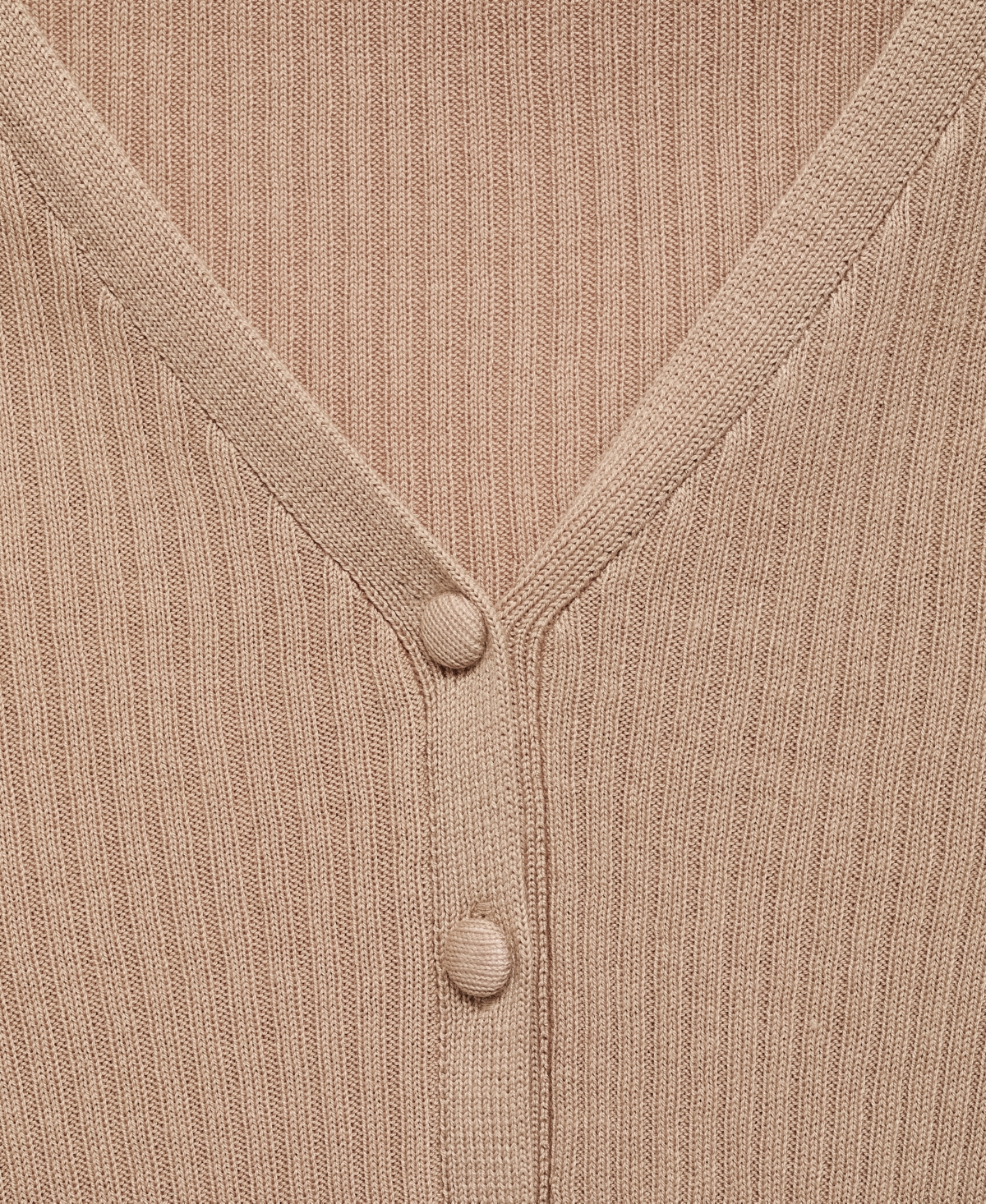 Mango Women's V-neck Ribbed Knit Sweater In Neutral