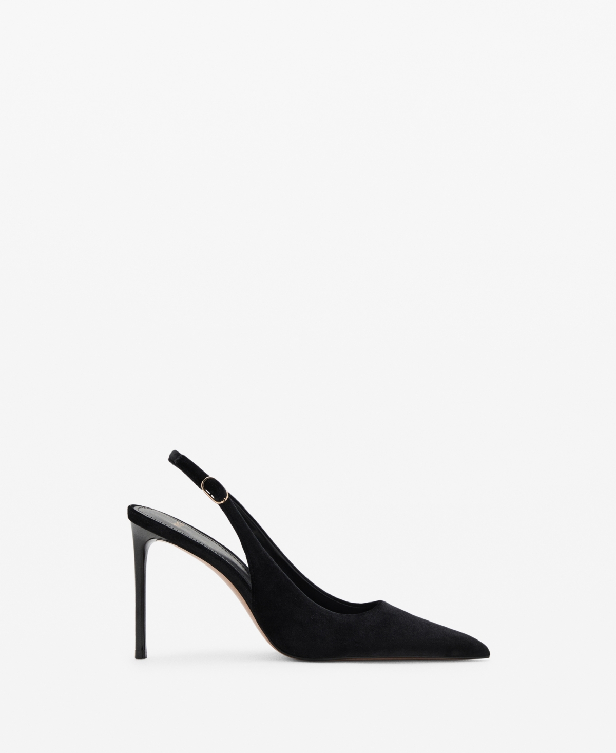 Mango Women's Velvet Heeled Shoes In Black