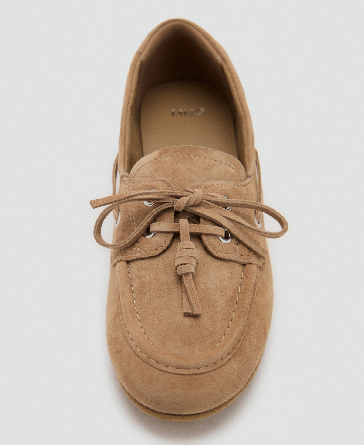 Mango Women's Suede Boat Shoes In Nude