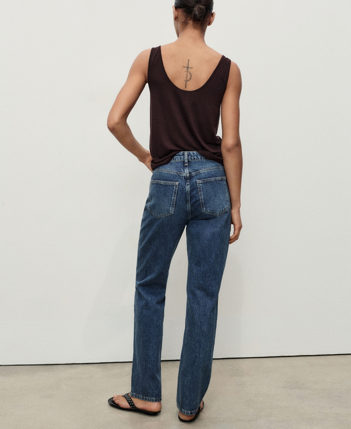 Mango Matilda Mid Rise Straight Leg Jeans In Blue