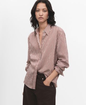 MANGO - Women's Striped Straight Shirt