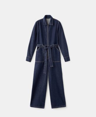 Women's Belt Denim Jumpsuit