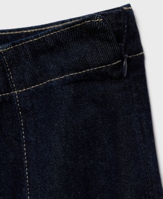 Women's Stitching Detail Denim Midi Skirt