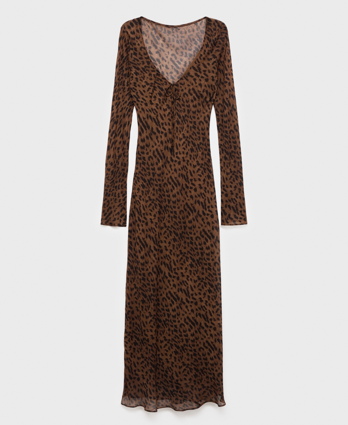 Mango Valeria Print Long Sleeve Maxi Dress In Brown