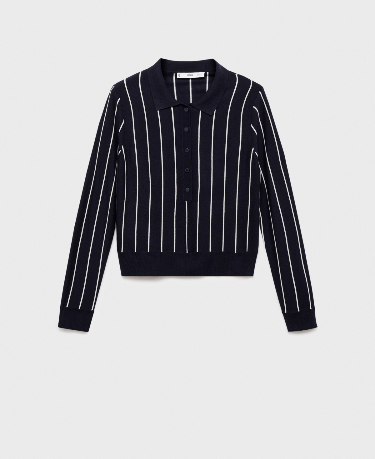 Mango Women's Striped Polo-neck Sweater In Blue