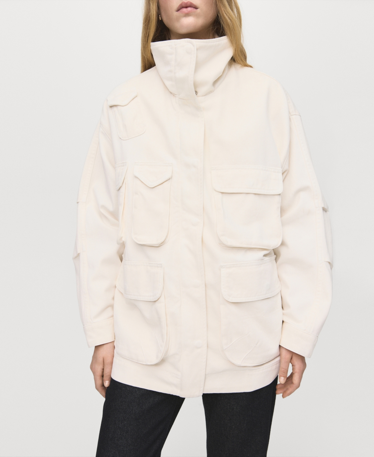 Mango Women's Pockets Oversized Denim Parka In Neutral