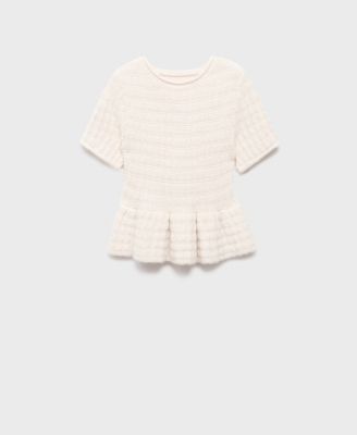 Women's Ruffles Detail Textured Sweater
