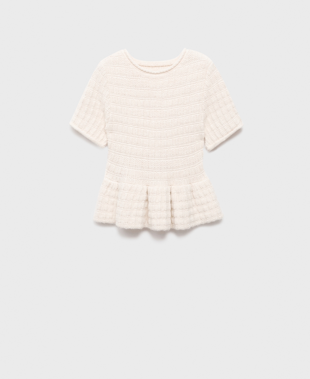 Mango Textured Ruffle Sweater Ecru In Neutral