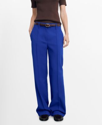 MANGO - Women's Straight Mid-Rise Pants