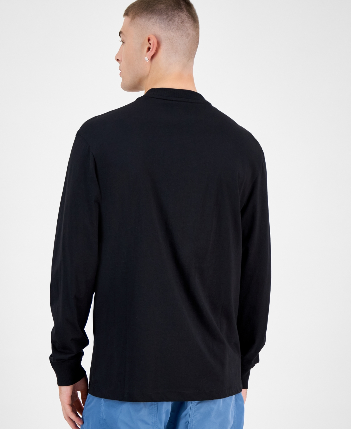 Hugo Boss Men's Cotton Nagtox Long-Sleeve Crewneck Graphic T-Shirt