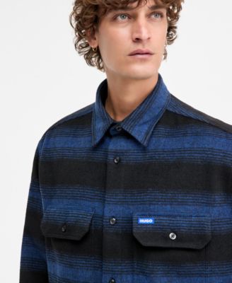 Men's Ebolt Striped Button-Front Shirt Jacket