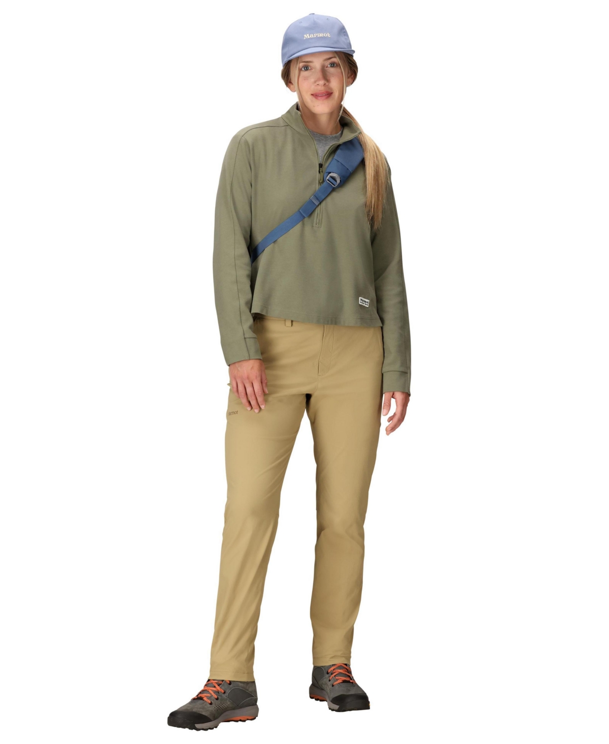 Marmot Women's Half-zip Long Sleeve Sweatshirt In Green