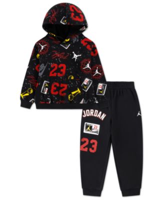 Jordan - Boys 4-7 2-Piece Printed Hoodie and Elastic Waistband Jogger Pants Set