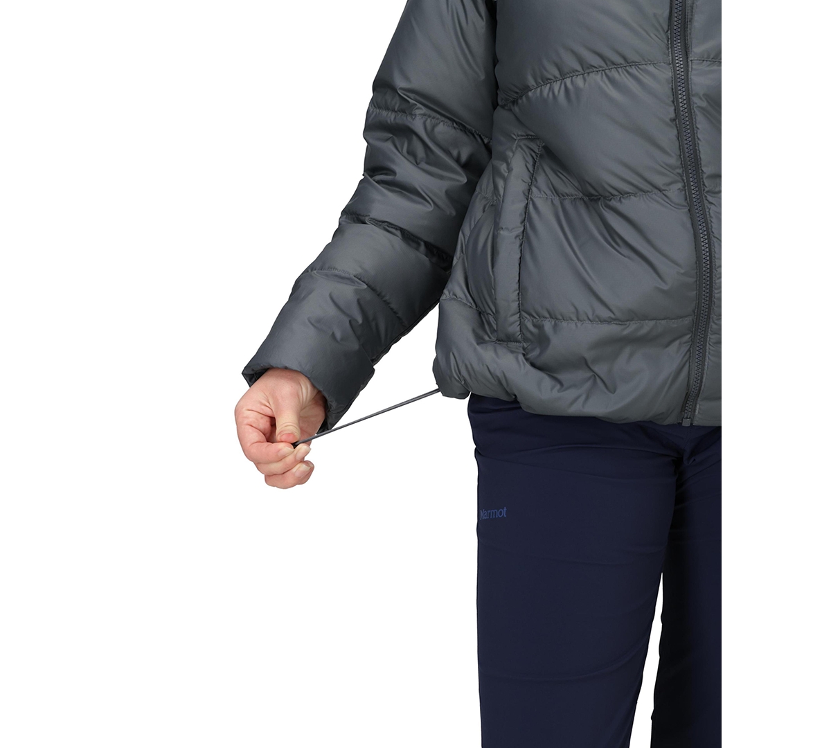 Marmot Women's Guides Big-baffled Puffer Hooded Jacket In Gray