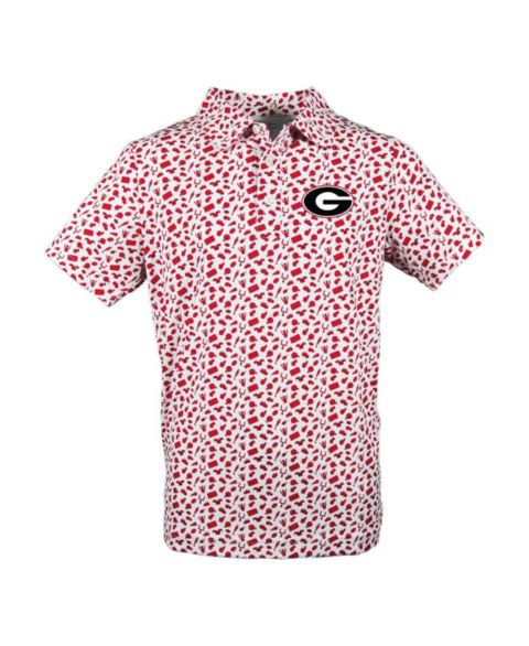 Поло Garb Red Georgia Bulldogs Tom Allover Print Performance Polo для мальчиков-малышей