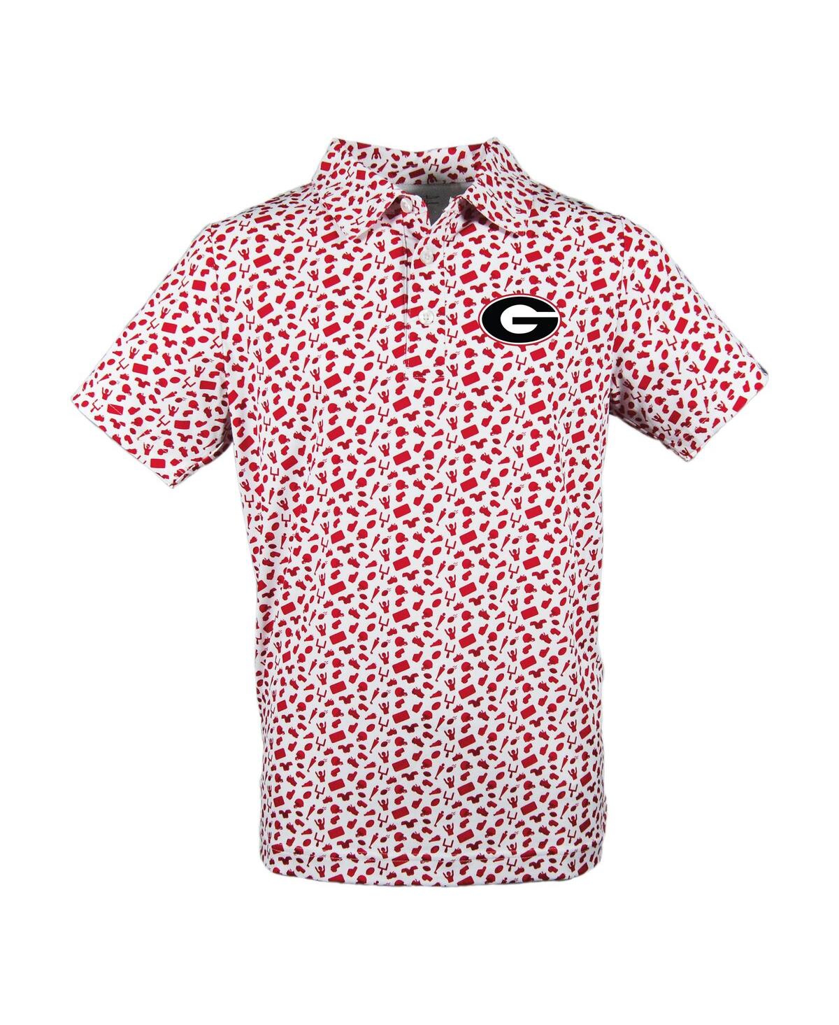 Garb Toddler Red Georgia Bulldogs Tom Allover Print Performance Polo Shirt