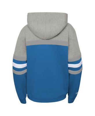 Big Boys and Girls Blue Detroit Lions Throwback Head Coach Pullover Hoodie