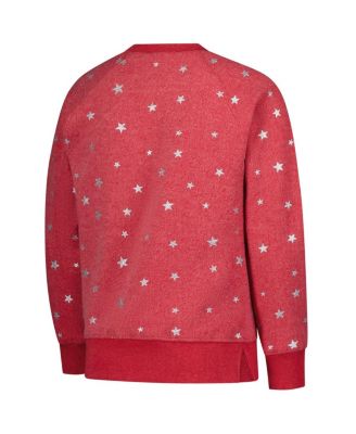 Big Girls Crimson Oklahoma Sooners Shimmer Star Reverse Sweatshirt