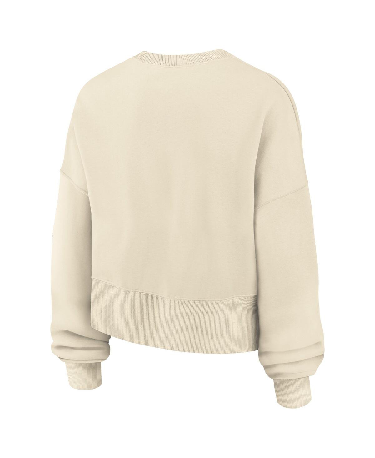 Nike Women's Natural Minnesota Golden Gophers Phoenix Fleece Oversized Cropped Sweatshirt In White