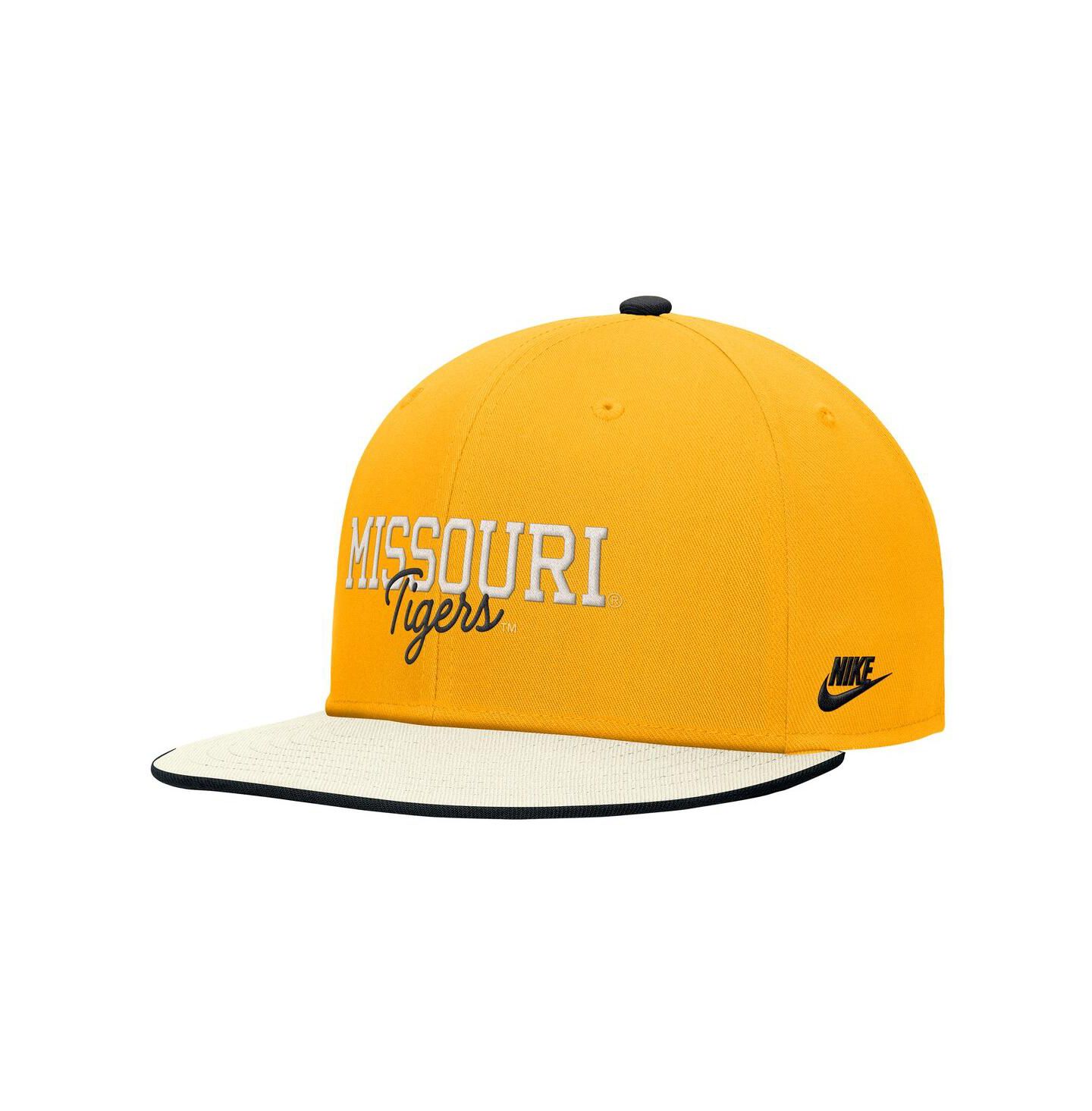 Мужская кепка Nike Gold Missouri Tigers Vintage Script Pro Dri-FIT Snapback Hat — фото 2