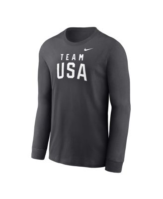 Big Boys and Girls Anthracite Team USA Legend Long Sleeve T-Shirt