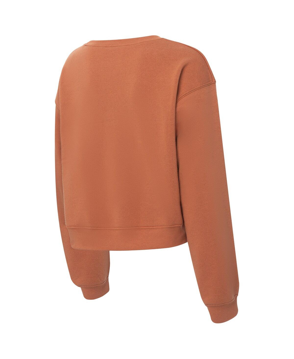 Zoozatz Women's Texas Orange Texas Longhorns Chenille Cropped Sweatshirt In Orange